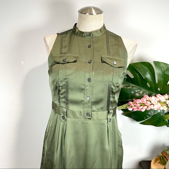 Banana Republic green olive cargo dress 0P Petite - Picture 5 of 12